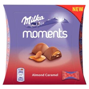 НАБОР ШОКОЛАДНЫХ КОНФЕТ MILKA MOMENTS ALMOND CARAMEL С АРАХИСОМ И КАРАМЕЛЬЮ, 97 Г