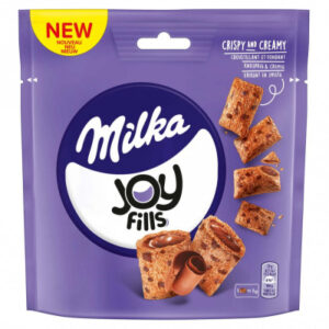 ХРУСТЯЩИЕ ПОДУШЕЧКИ MILKA JOY FILLS MILK CHOCOLATE CREME С ШОКОЛАДНОЙ НАЧИНКОЙ, 75 Г
