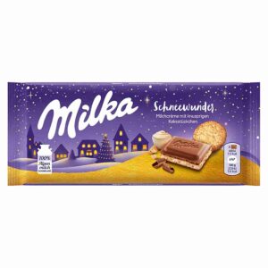 ШОКОЛАД MILKA SCHNEEWUNDER С КРЕМОМ И ХРУСТЯЩИМ БИСКВИТОМ, 100 Г