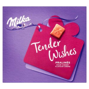 НАБОР ШОКОЛАДНЫХ КОНФЕТ MILKA TENDER WISHES SOUR CHERRY & COCOA CREAM С КРЕМОМ ИЗ КИСЛОЙ ВИШНИ И КАКАО, 110 Г