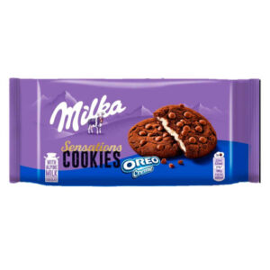 ПЕЧЕНЬЕ MILKA & OREO COOKIE SENSATIONS С КРЕМОВОЙ НАЧИНКОЙ, 156 Г