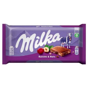 ШОКОЛАД MILKA RAISINS & HAZELNUTS С ИЗЮМОМ И ФУНДУКОМ, 100 Г