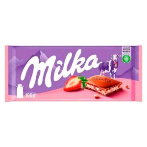 ШОКОЛАД MILKA STRAWBERRY YOGHURT С КЛУБНИЧНЫМ ЙОГУРТОМ, 100 Г