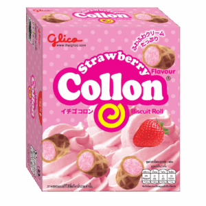 Бисквитное печенье Glico Collon с клубничным кремом, 54 г
