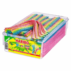 Жевательный мармелад Haribo Veggie Miami Sauer полоски с кислым вкусом Майами, 1125 г