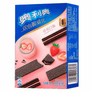 Вафли Oreo double heart strawberry хрустящие со вкусом клубники, 72 г