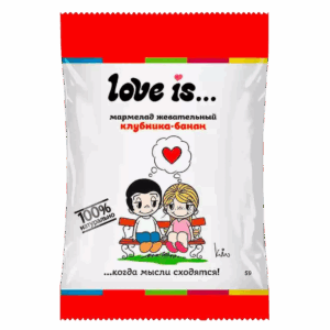 Жевательный мармелад Love Is со вкусом клубника-банан, 20 г