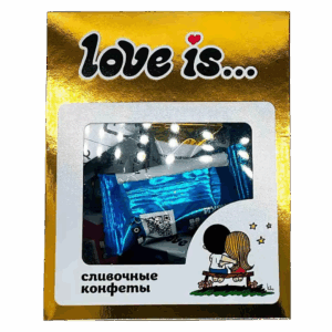 Сливочные жевательные конфеты Love Is микс вкусов (золотая упаковка), 105 г