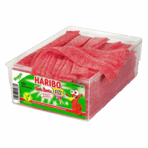 Жевательный мармелад Haribo Veggie Pasta Basta Erdbeer Sour кислые полоски со вкусом земляники, 1125 г