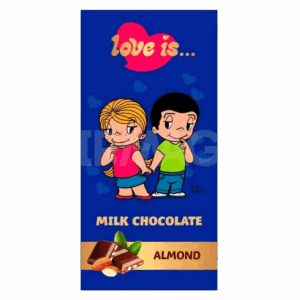 Молочный шоколад LOVE IS с дробленым миндалем, 85 г