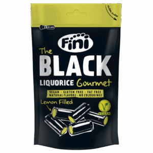 FINI Мармелад "BLACK" Палочки лакричные с лимонной начинкой VEGAN 180гр