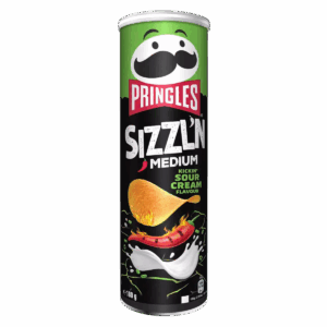 Картофельные чипсы Pringles Sizzl'n Medium Kickin' Sour Cream со вкусом сметаны, 180 г
