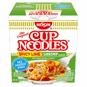 Лапша быстрого приготовления Nissin Cup Noodles Spicy Lime Shrimp с креветками в остром соусе с лаймом, 64 г
