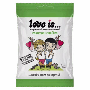 Жевательный мармелад Love Is со вкусом мята-лайм, 20 г