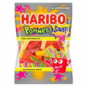 Кислый жевательный мармелад Haribo Saure Pommes - картошка фри, 100 г