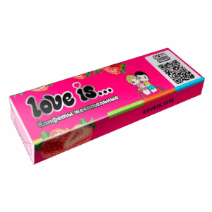 Жевательные конфеты Love Is Strawberry со вкусом клубники, 20 г