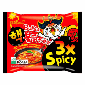Острая корейская лапша быстрого приготовления Samyang Buldak 3x Spicy Extreme Hot Chicken Flavor Ramen со вкусом курицы в супер остром соусе, 140 г