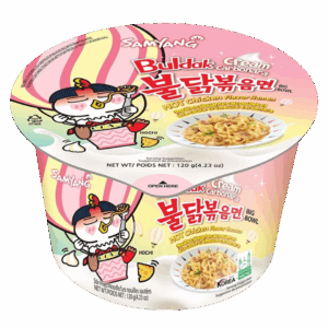 Лапша быстрого приготовления Samyang Hot Chicken Buldak Cream Carbonara со вкусом острой курицы в соусе крем-карбонара, 120 г