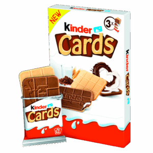 Шоколадно-молочное печенье Kinder Cards, 76,8 г