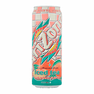 Холодный чёрный чай AriZona Peach Tea со вкусом персика, 650 мл