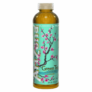 Холодный зелёный чай AriZona Green Tea with Ginseng and Honey с женьшенем и мёдом, 591 мл