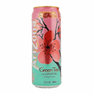 Холодный зелёный чай AriZona Georgia Peach Green Tea с персиком и женьшенем, 680 мл