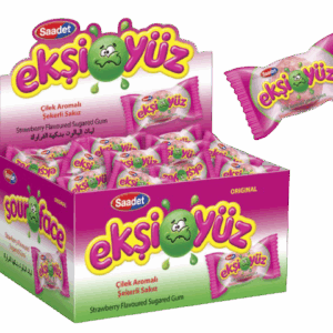 SAADET Жевательная резинка HALAL "EKSIYÜZ" СУПЕР КИСЛАЯ со вкусом клубники
