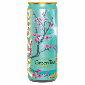 Холодный зелёный чай AriZona Green Tea with Ginseng and Honey с женьшенем и мёдом, 330 мл