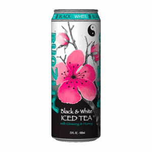 Чёрный и белый холодный чай AriZona Black & White Tea с женьшенем и мёдом, 680 мл