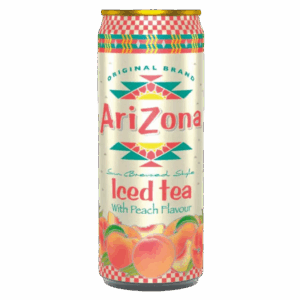Холодный чёрный чай AriZona Peach Tea со вкусом персика, 330 мл