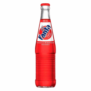 Газированный напиток Fanta со вкусом клубники в стеклянной бутылке, 355 мл