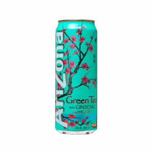 Холодный зелёный чай AriZona Green Tea with Ginseng and Honey с женьшенем и мёдом, 340 мл