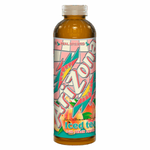 Холодный чёрный чай AriZona Peach Tea со вкусом персика, 591 мл